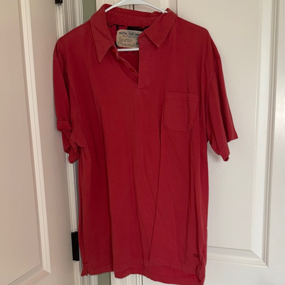 Nautica Red Short-Sleeve Polo Shirt with Chest Pocket